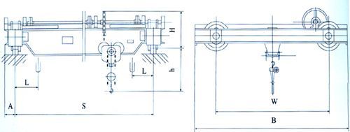 SL型手動單梁式起重機結構圖